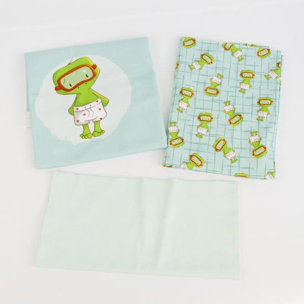 Jersey Sparpaket Fröschlein Panel ca. 60 cm, Kombistoff & Bündchen